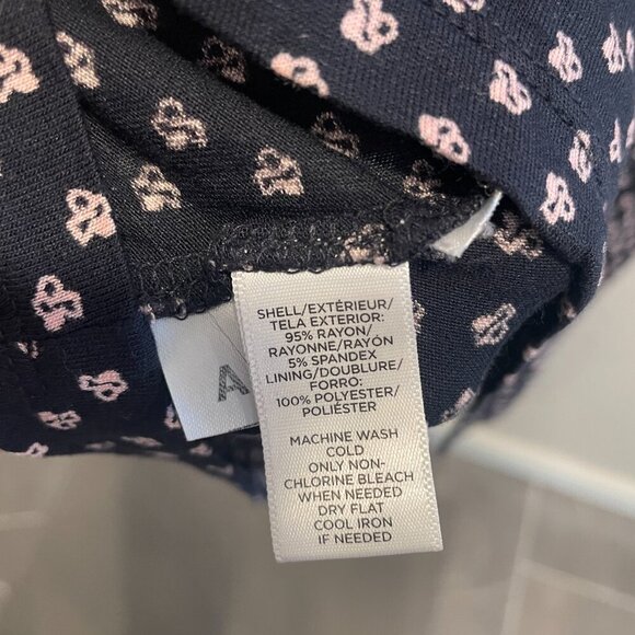 LOFT Blue and Pink Patterened Short Sleeve Mid Length Dress Size Small - Picture 4 of 5